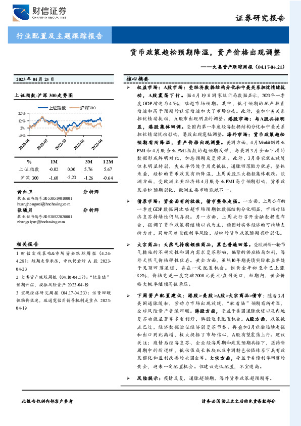 大类资产跟踪周报：货币政策趋松预期降温，资产价格出现调整