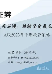 A股2023年中期投资策略：弱复苏环境：继续坚定成长主线