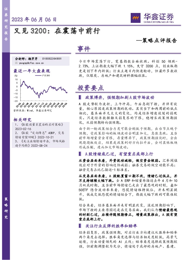 策略点评报告：又见3200：在震荡中前行