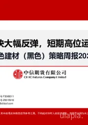 黑色建材（黑色）策略周报：板块大幅反弹，短期高位运行