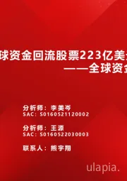 全球资金观察系列六十二：全球资金回流股票223亿美元