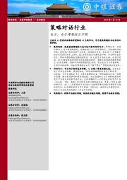 策略对话行业:电子:电子周期拐点可期