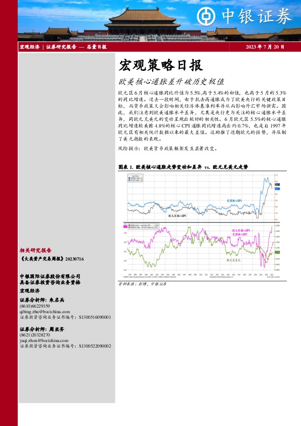 宏观策略日报：欧美核心通胀差升破历史极值