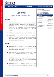 一周市场回顾