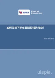 策略深度报告：如何寻找下半年业绩较强的行业？