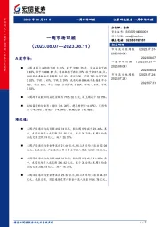 一周市场回顾
