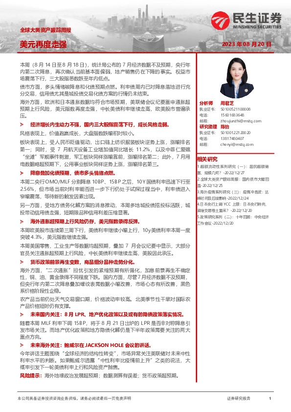 全球大类资产跟踪周报：美元再度走强