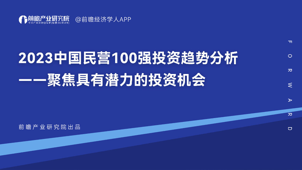 2023中国民营100强投资趋势分析：聚焦具有潜力的投资机会