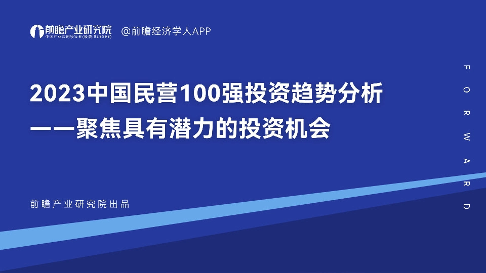 2023中国民营100强投资趋势分析：聚焦具有潜力的投资机会