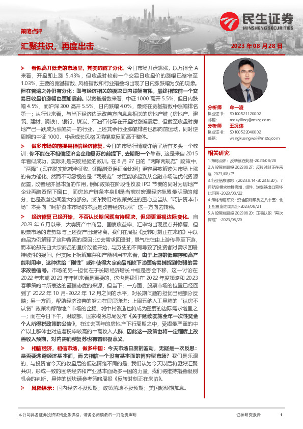 策略点评：汇聚共识，再度出击