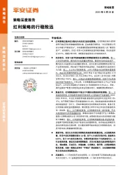 策略深度报告：红利策略的行稳致远