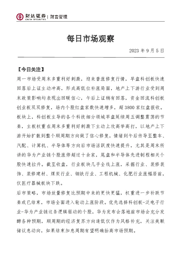 每日市场观察