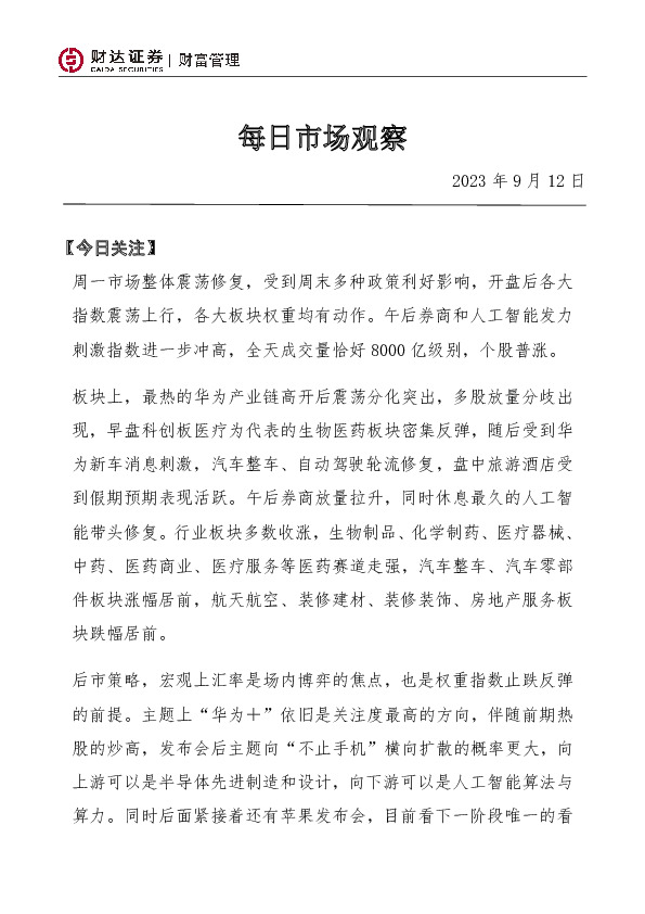 每日市场观察