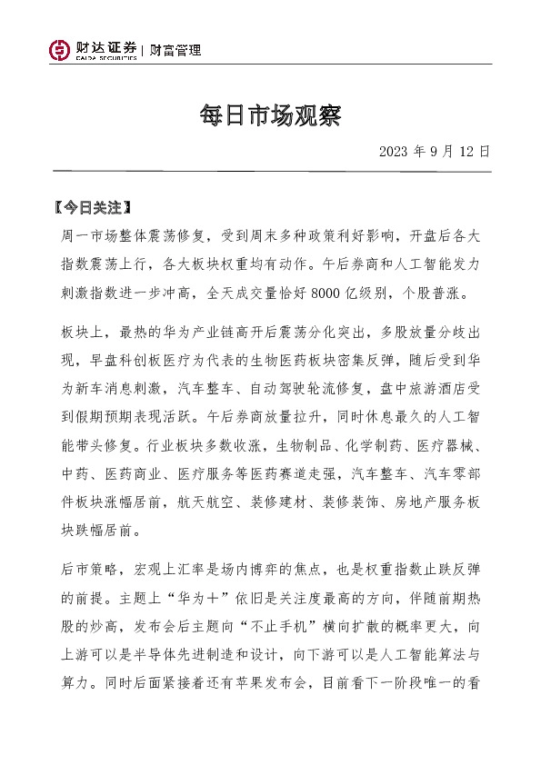每日市场观察