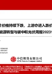 能源转型与碳中和光伏周报：硅片价格持续下跌，上游亦进入跌价期