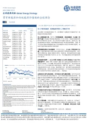 全球能源战略:贯穿新能源和传统能源价值链的全球理念