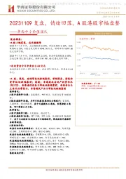 华西中小价值团队：复盘，情绪回落，A股港股窄幅盘整