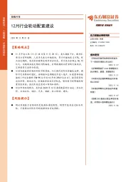 策略月报:12月行业轮动配置建议