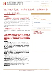 华西中小价值团队：复盘，沪深指数收跌，涨停数仍多