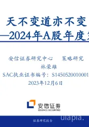 2024年A股年度策略展望：天不变道亦不变