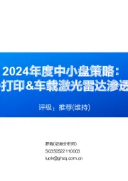 2024年度中小盘策略：关注3D打印&车载激光雷达渗透率提升