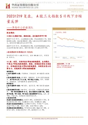 华西中小价值团队：复盘，A股三大指数5日线下方缩量反弹