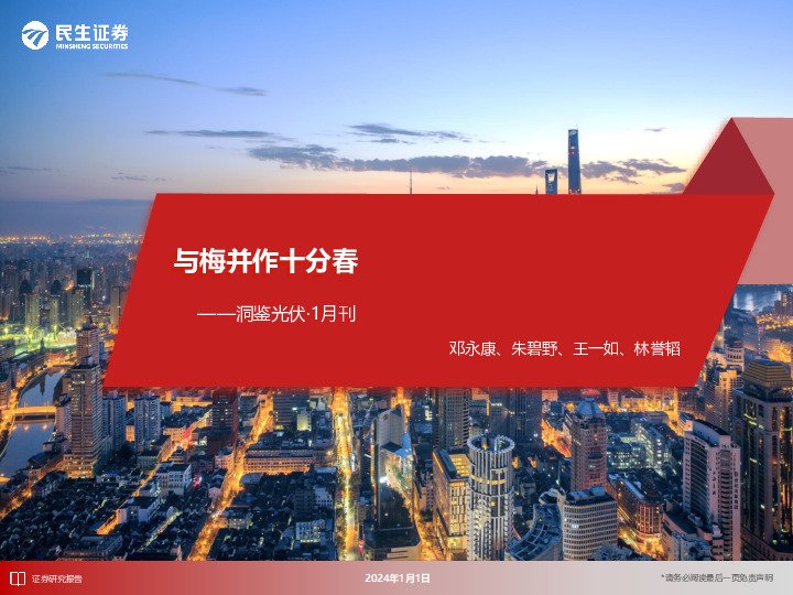 洞鉴光伏·1月刊：与梅并作十分春