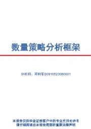 数量策略分析框架