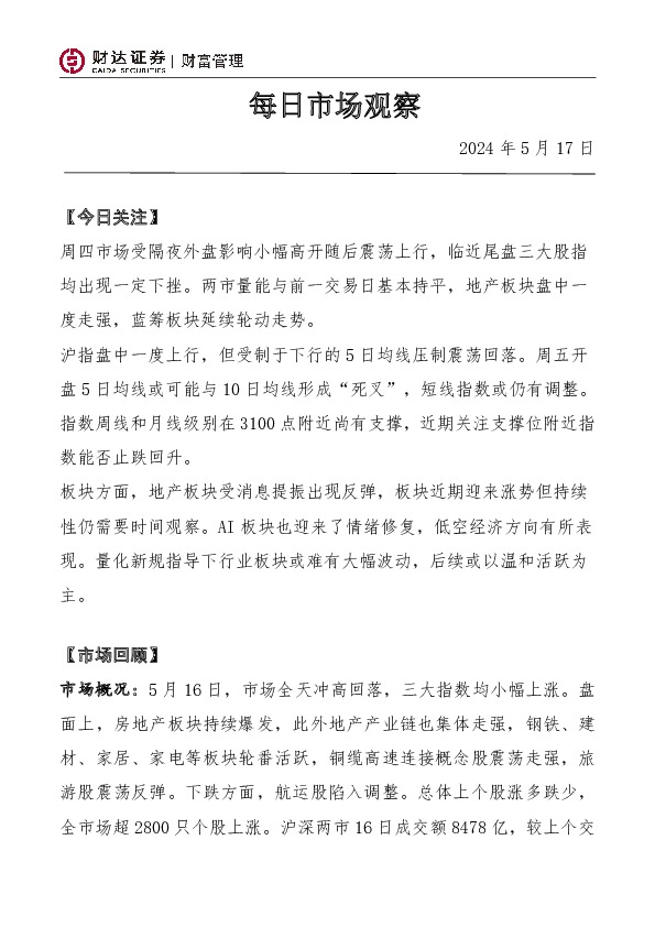 每日市场观察