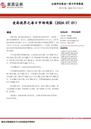 麦高视界之每日市场观察