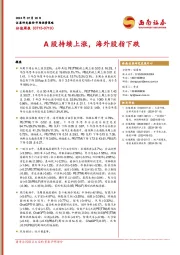 估值周报：A股持续上涨，海外股指下跌