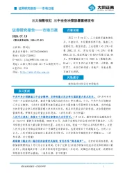 市场日报：三大指数收红 三中全会决策部署重磅发布