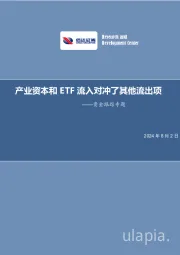 资金跟踪专题：产业资本和ETF流入对冲了其他流出项