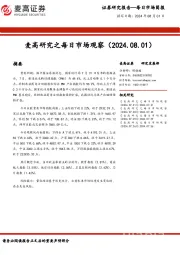 麦高研究之每日市场观察