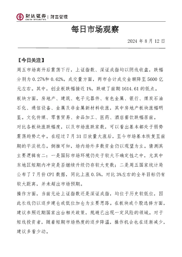 每日市场观察