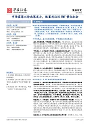 策略周报：市场震荡以待政策发力，配置关注泛TMT催化机会