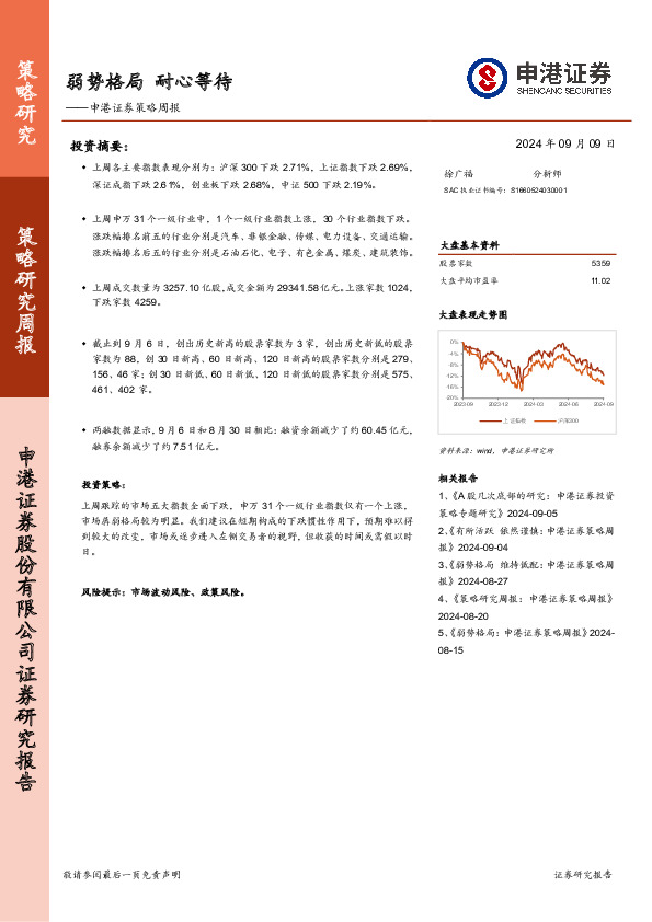 策略周报：弱势格局 耐心等待