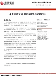 每周市场回顾