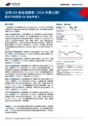 全球ESG资金追踪表（2024年第七期）：新兴市场股债ESG资金净流入