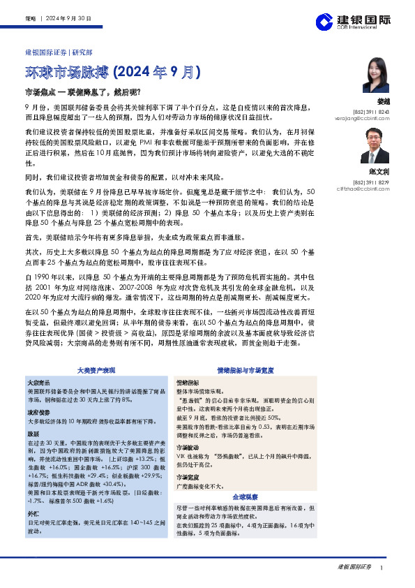 环球市场脉搏（2024年9月）
