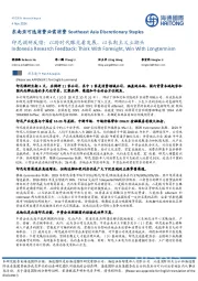 印尼调研反馈,以跨时代眼光看发展,以长期主义立潮头