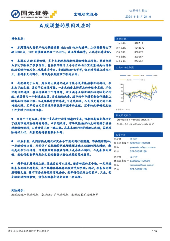 A股调整的原因及应对