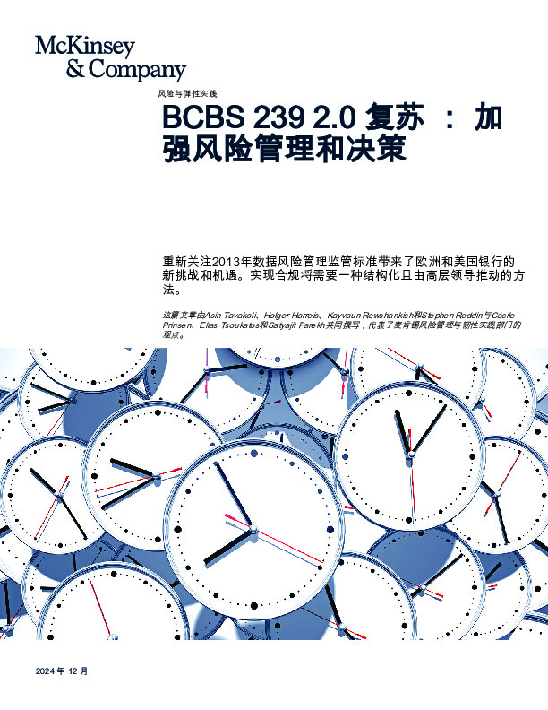 BCBS 239 2.0复苏：加强风险管理和决策