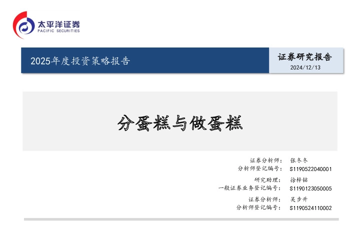2025年度投资策略报告：分蛋糕与做蛋糕