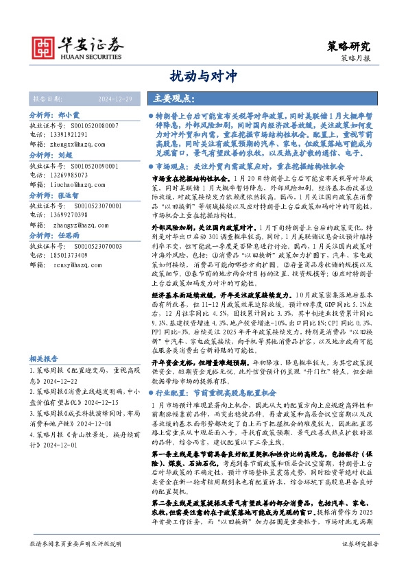 策略月报：扰动与对冲