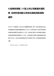 A股绿色周报｜6家上市公司暴露环境风险 东材科技控股公司非法堆放危险废物被罚
