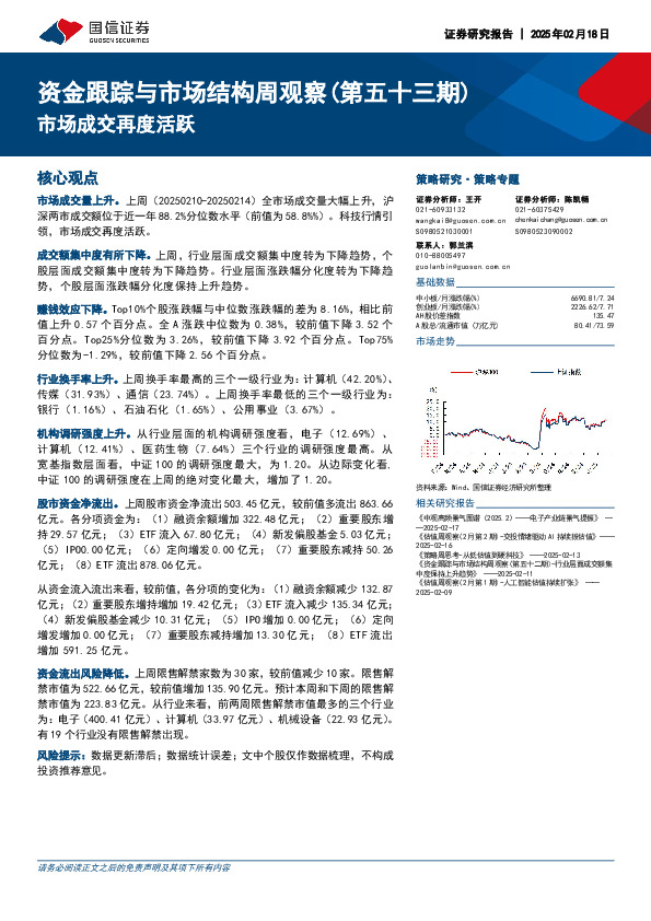 资金跟踪与市场结构周观察（第五十三期）：市场成交再度活跃