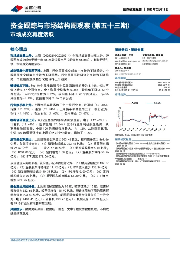 资金跟踪与市场结构周观察（第五十三期）：市场成交再度活跃