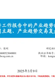 每周主题、产业趋势交易复盘和展望:政府工作报告中的产业趋势线索