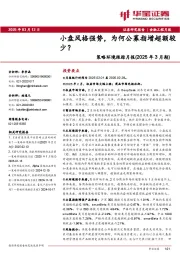 策略环境跟踪月报（2025年3月期）：小盘风格强势，为何公募指增超额较少？